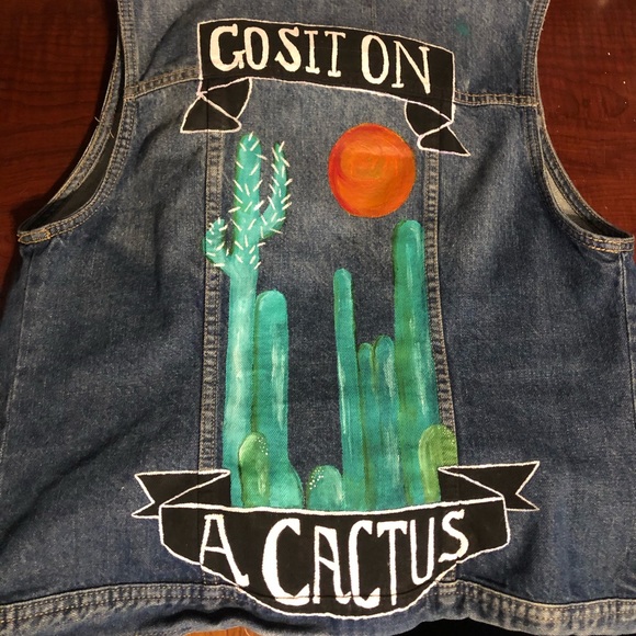 Handpainted Jean jacket - Picture 1 of 3